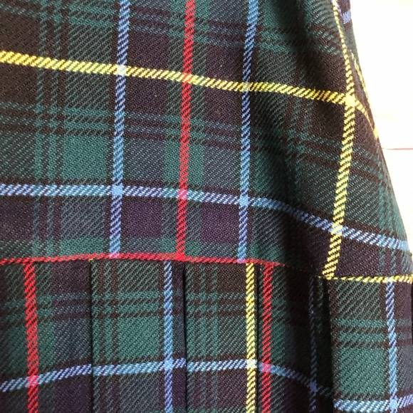 Vintage Handmade Plaid Tartan Pleated Wool Skirt Medium - Picture 3 of 4